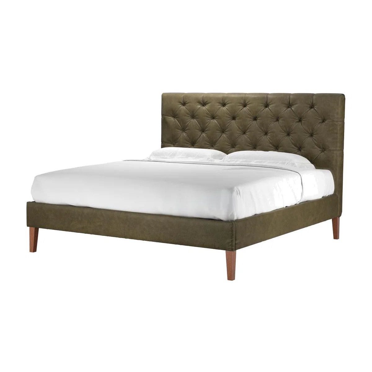 Rosalie 130cm Super King Bed in Dark Moss Antique Leather - sofa.com – image 1