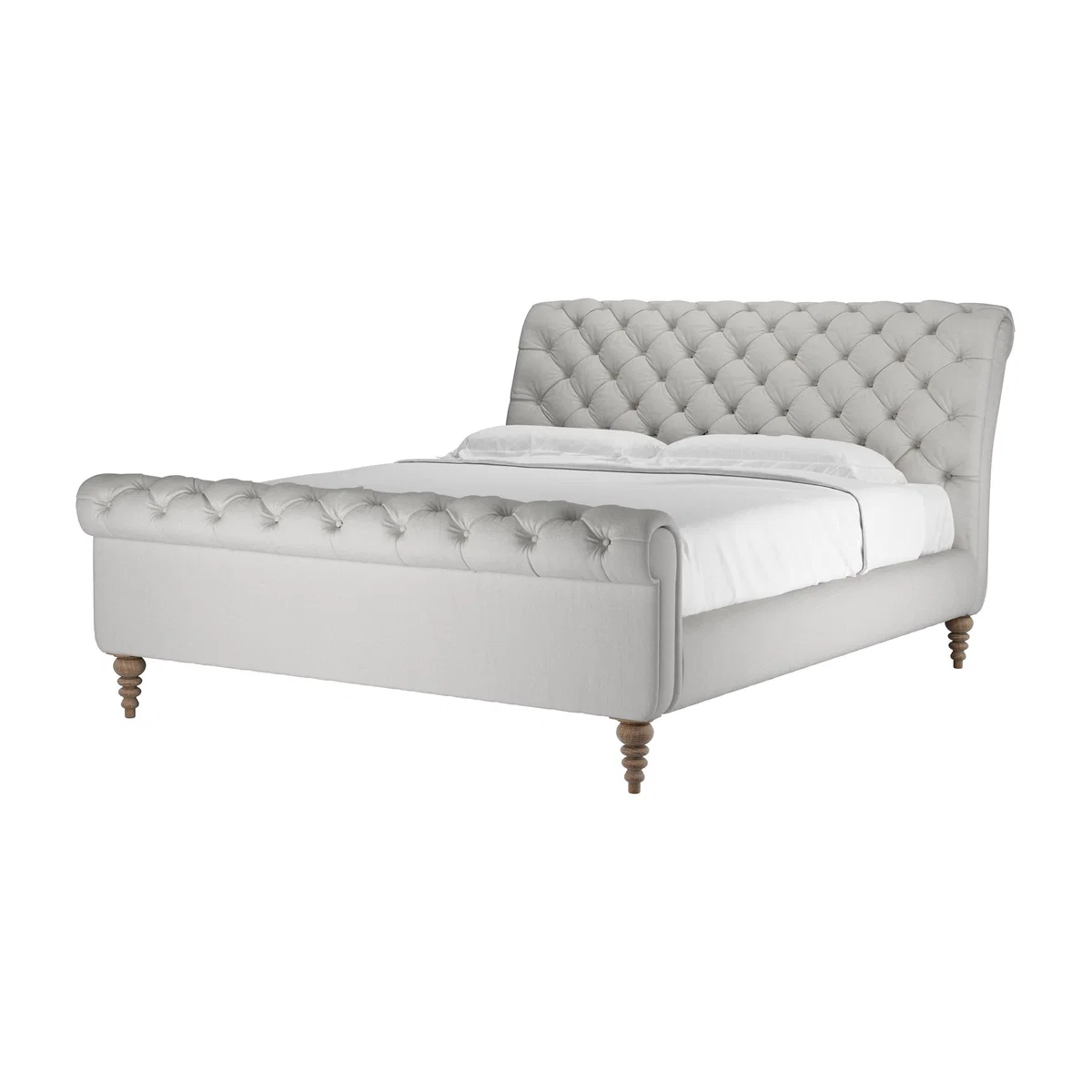 Knightsbridge Super King Bed in Alabaster Brushed Linen Cotton - sofa.com – image 1