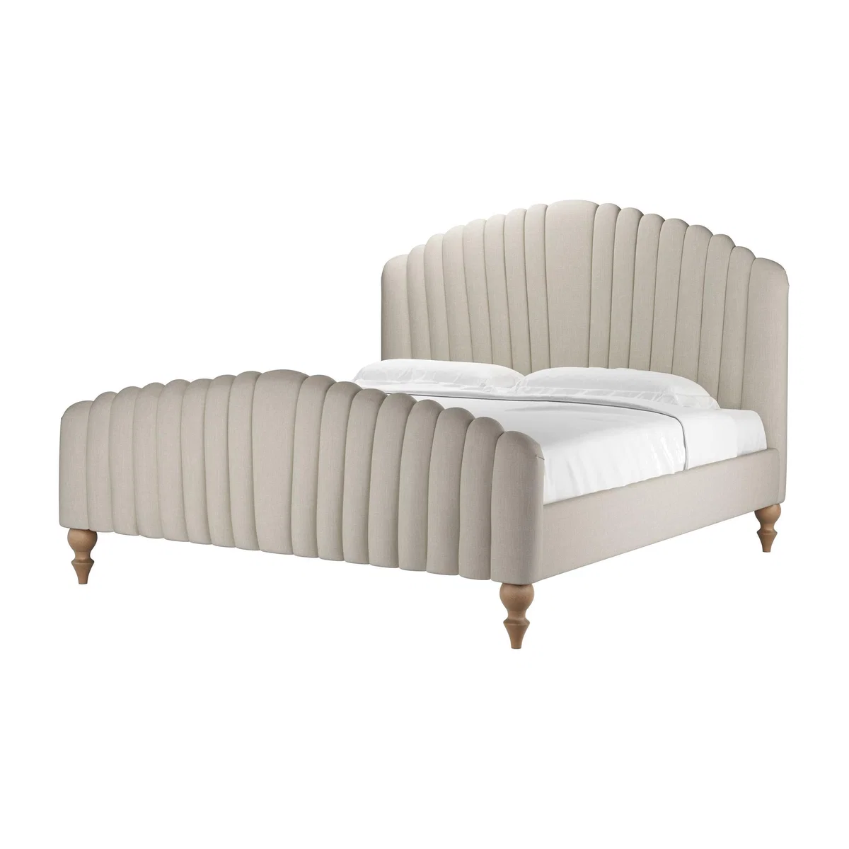 Bella Super King Bed in Canvas Pure Belgian Linen - sofa.com – image 1