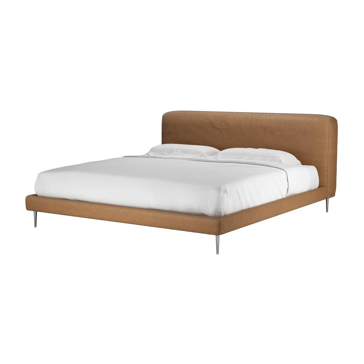 Lucy Super King Bed in Saddle Antique Leather - sofa.com – image 1