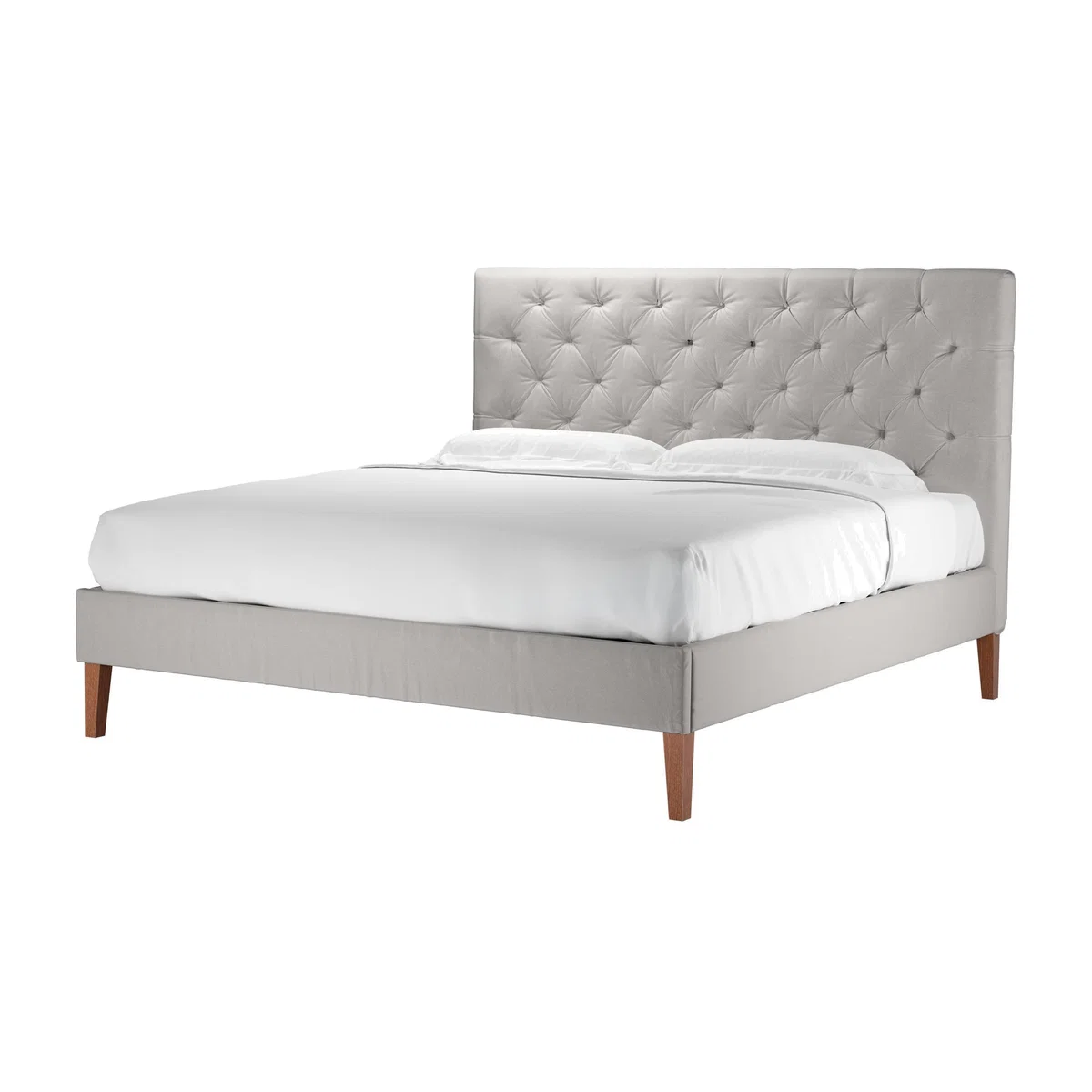 Rosalie 130cm Super King Bed in Dove Smart Velvet - sofa.com – image 1