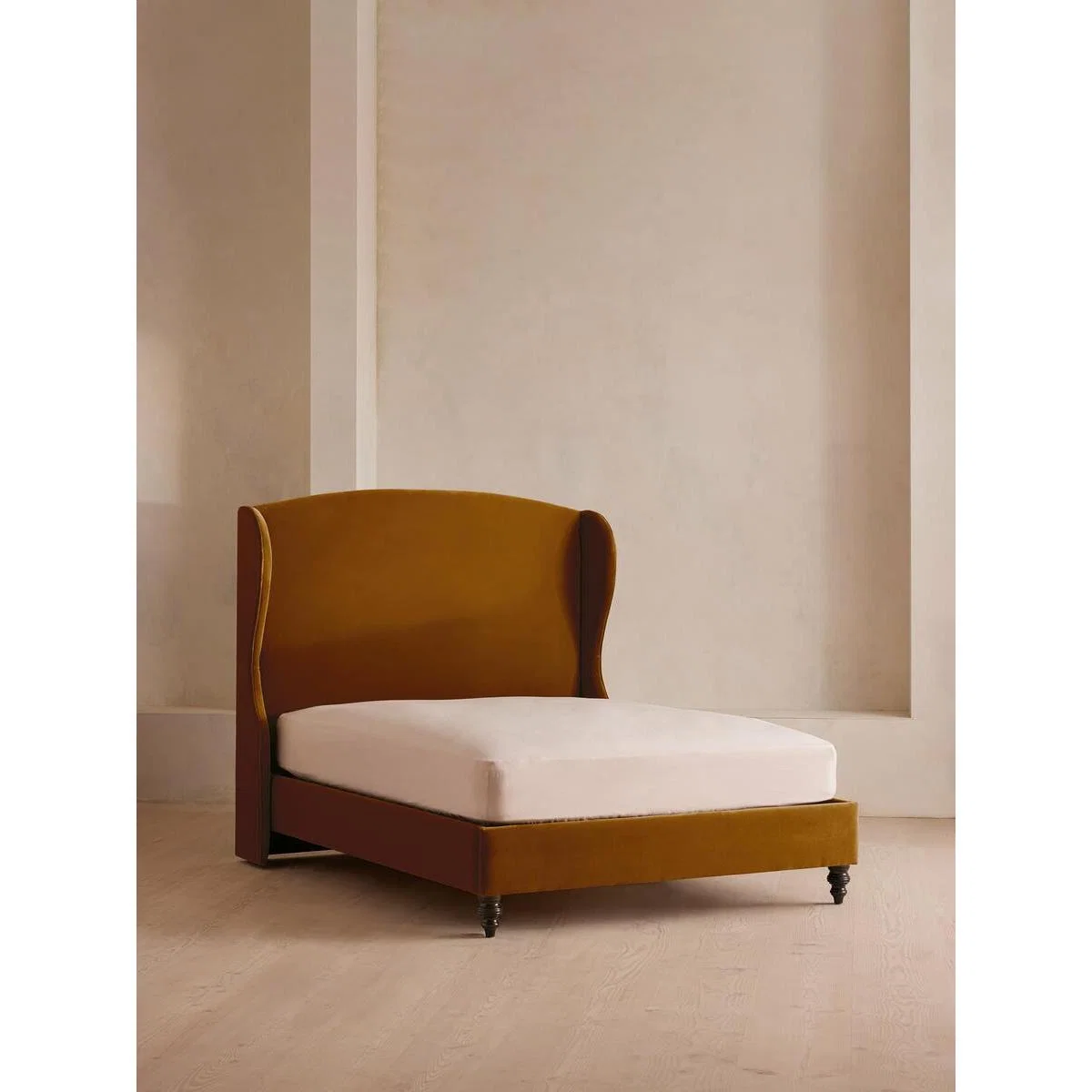Rivas Bed, Super King, Velvet, Mustard – image 2