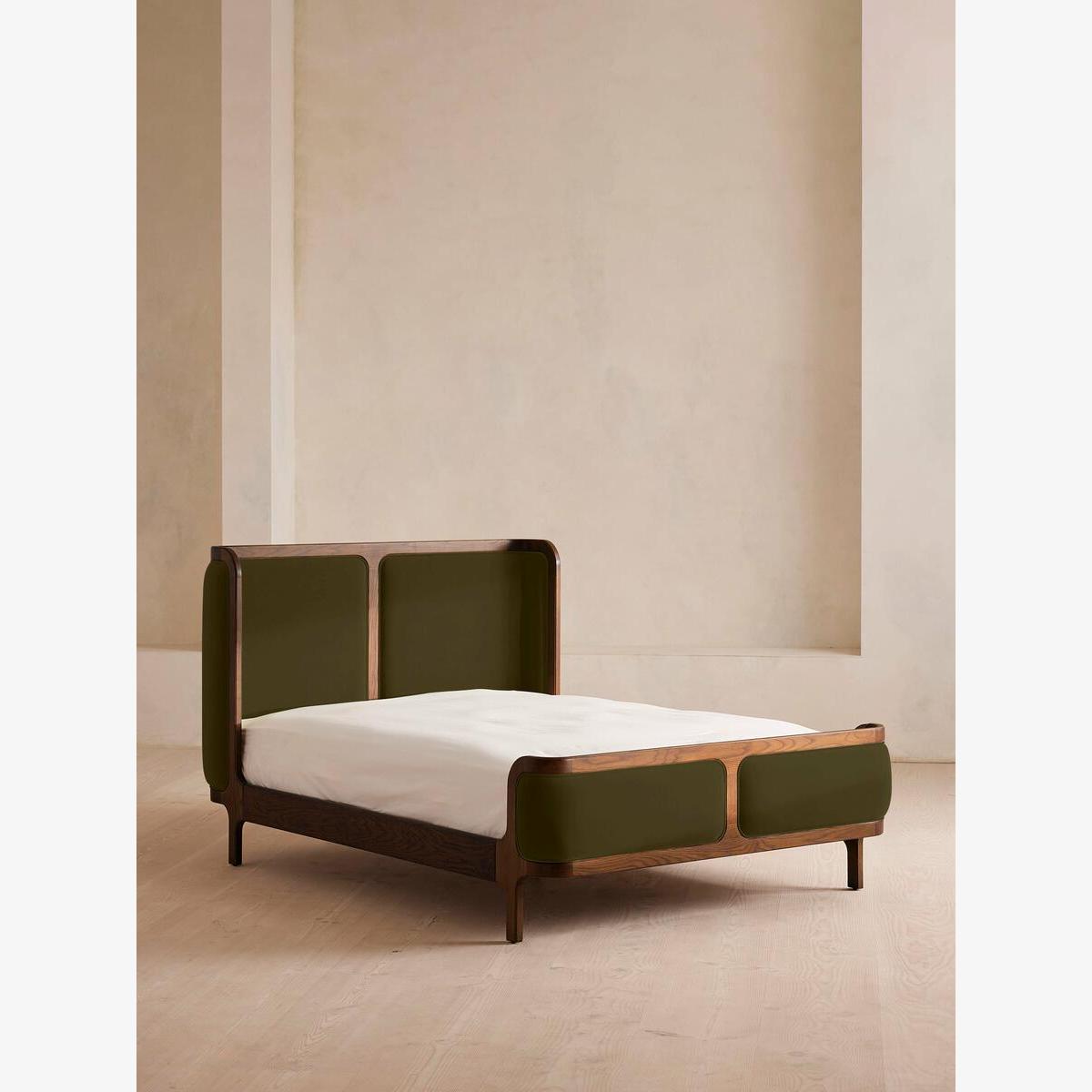 Belsa Bed, Super king, Velvet, Olive – image 1