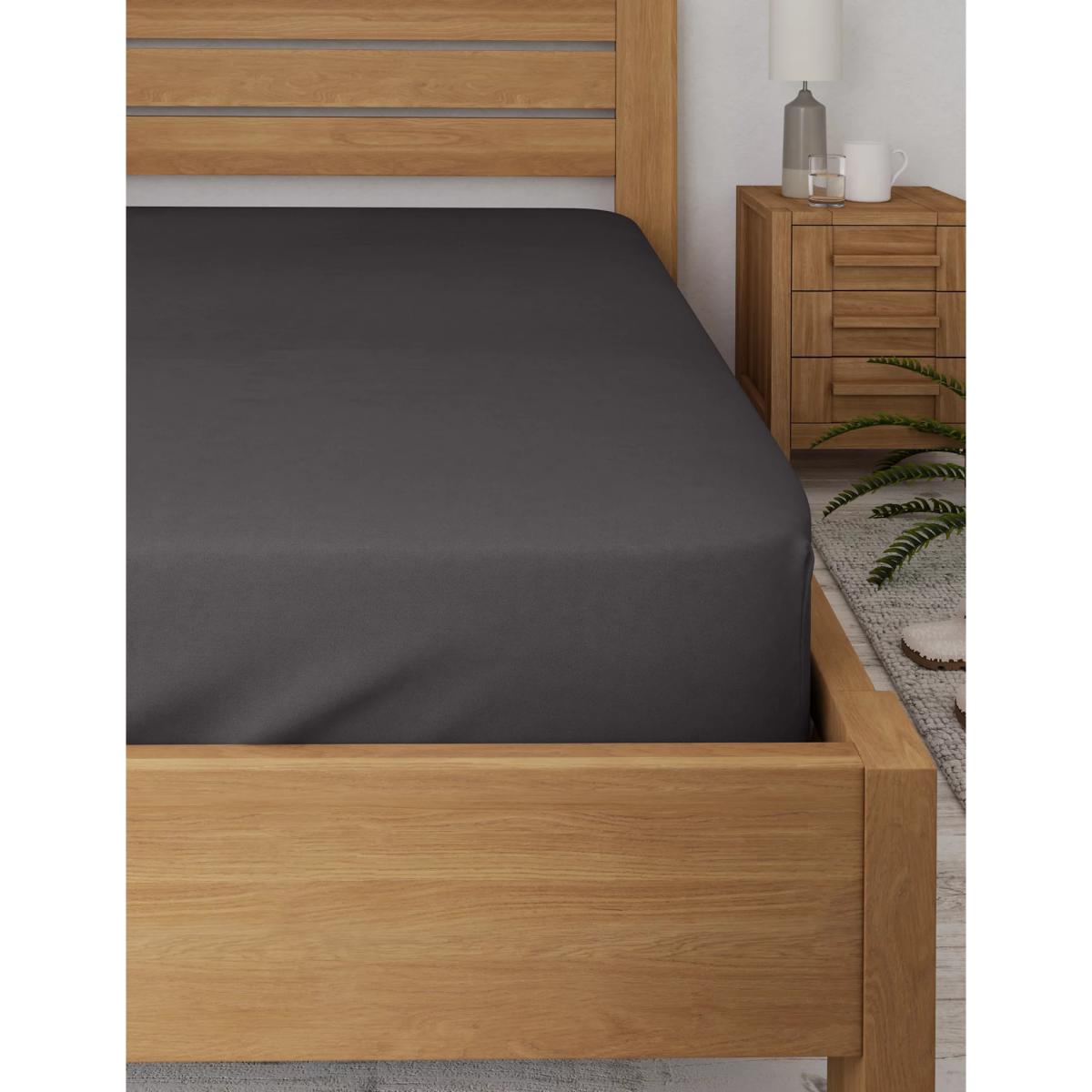 M&S Bamboo Cotton Blend Sateen Deep Fitted Sheet - DBL - White, White,Grey,Mid Grey,Mid Blue,Soft Pink,Neutral,Teal,Sage – image 2