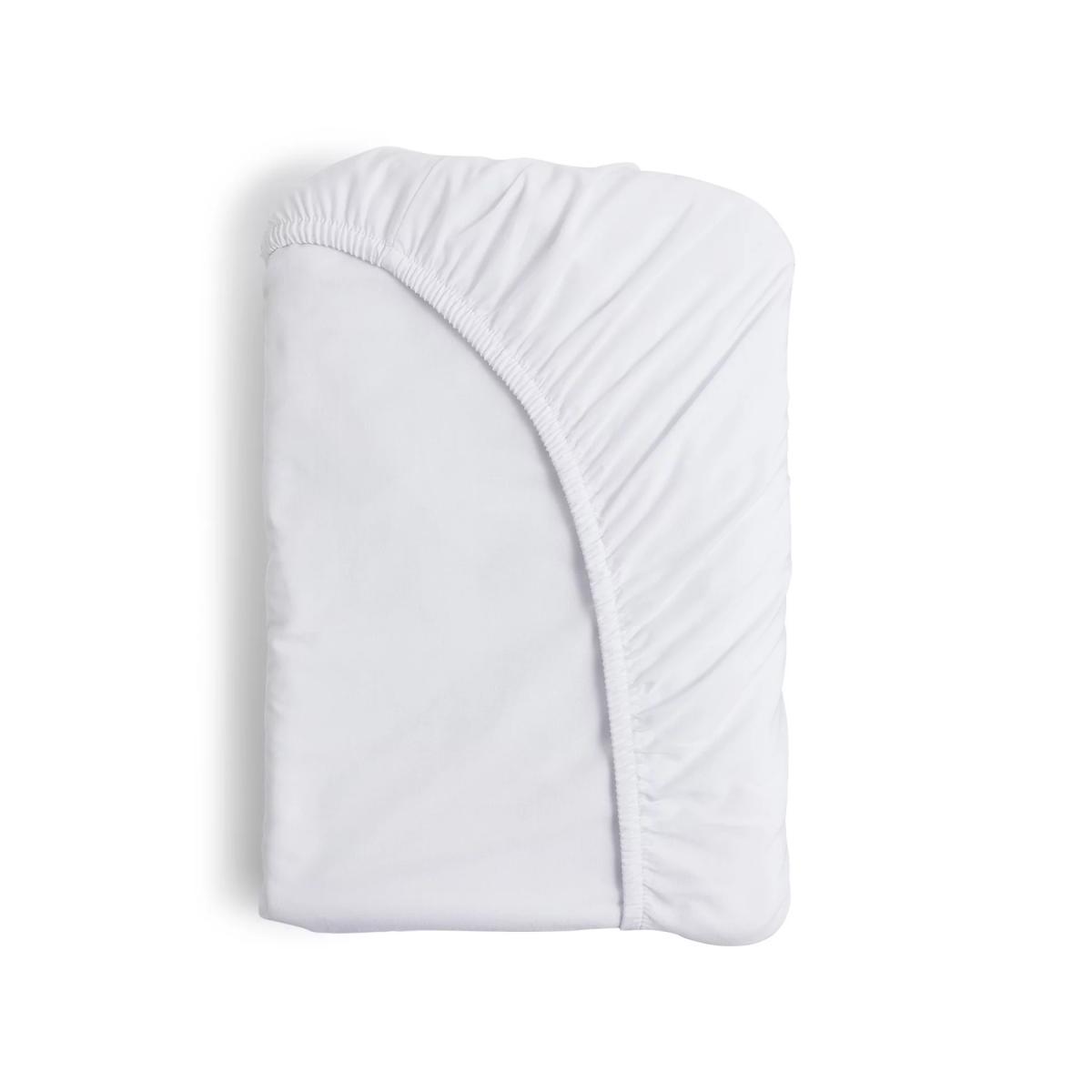 M&S Cotton Mix Non-Iron Fitted Sheet - DBL - White, White,Grey – image 4