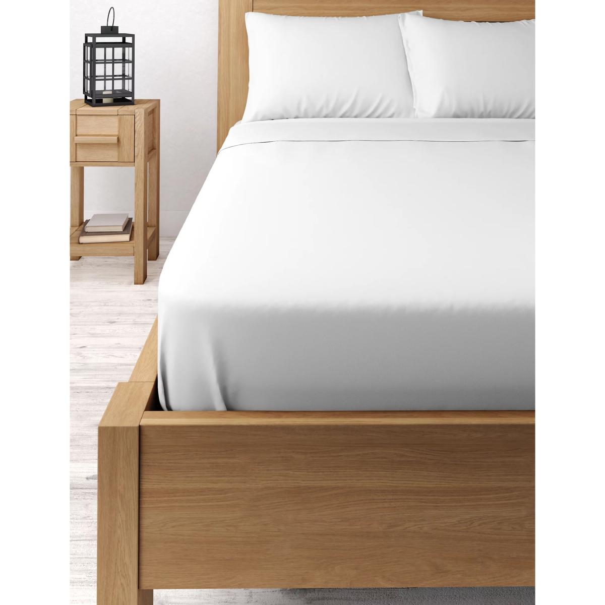 M&S Unisex Egyptian Cotton 400 Thread Count Sateen Flat Sheet - DBL - Duck Egg, Duck Egg,Pearl Grey,Light Cream – image 5