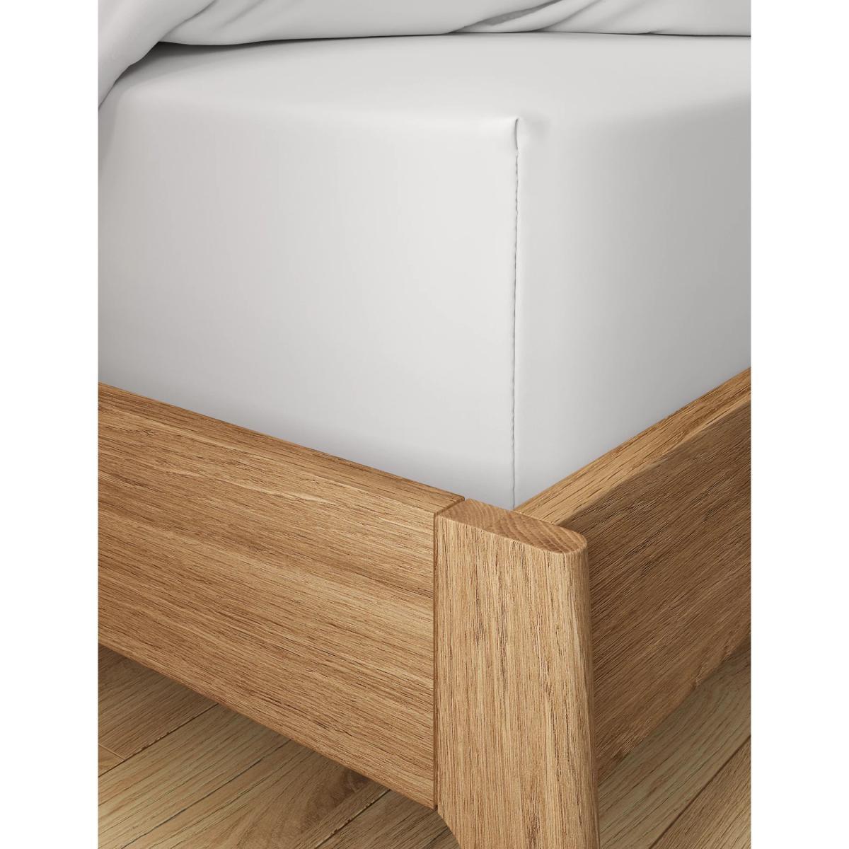 M&S Autograph Supima® Cotton 750 Thread Count Extra Deep Fitted Sheet - DBL - White, White,Light Grey – image 2