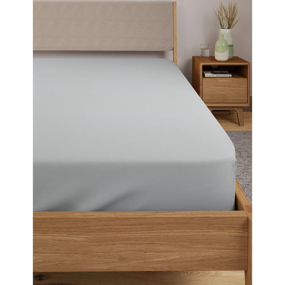M&S Dreamskin&reg; Pure Cotton Deep Fitted Sheet - DBL - White, White,Light Grey,Cream,Duck Egg – image 3