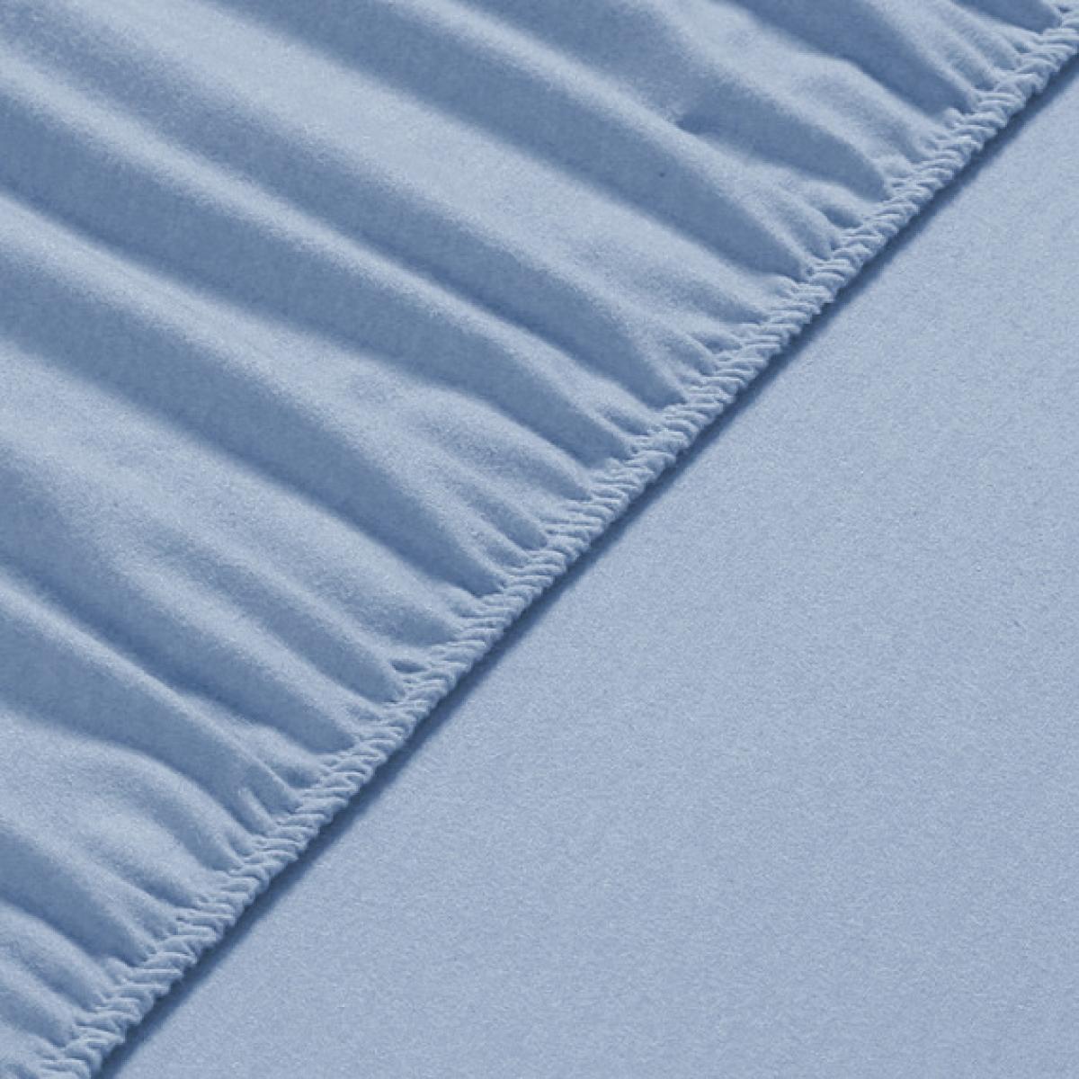 Flannel Fleece Fitted Bed Sheet Small Double - Sky Blue