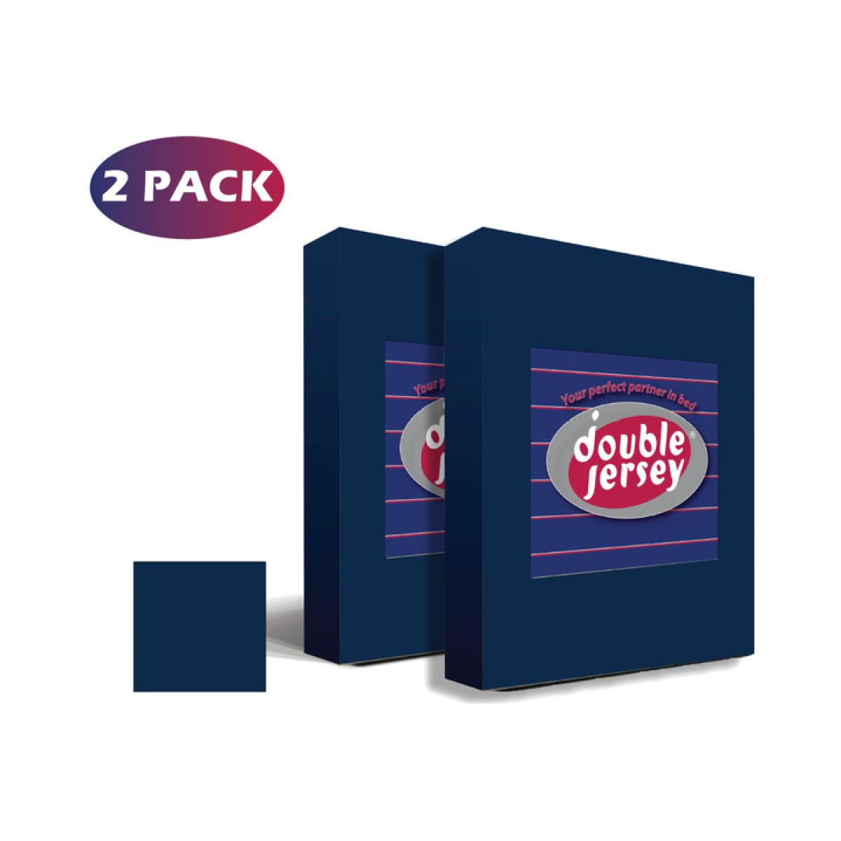 90x200x30 cm Double Pack Double Jersey Fitted Bed Sheets - Navy