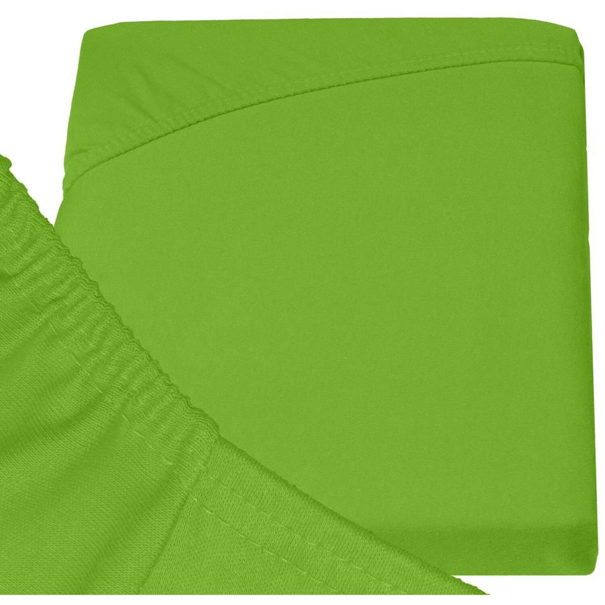 Double Jersey - Luxurious Jersey - Fitted Sheet - Deep Pocket 90x190x32 cm - Green – image 3