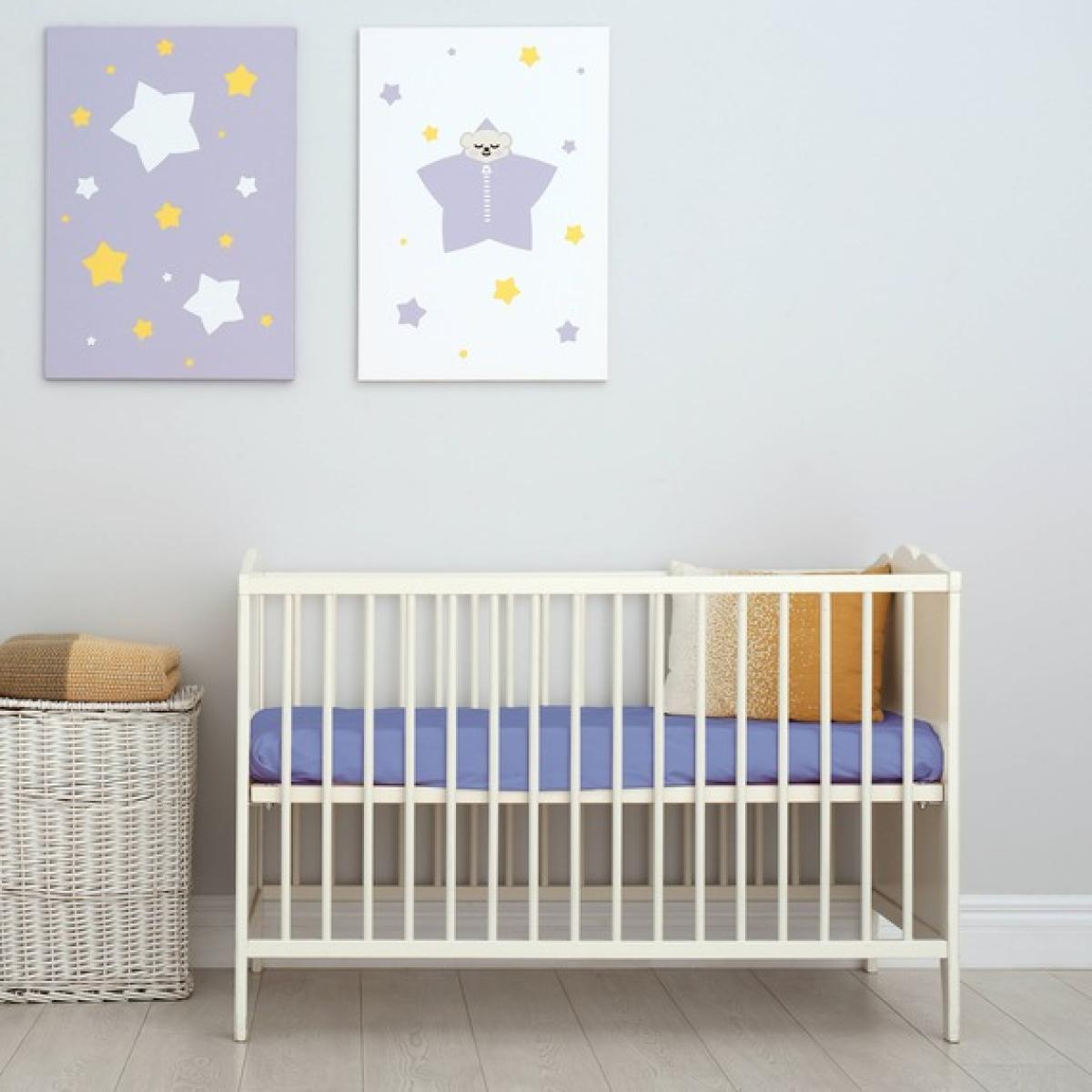 70x140 cm Velvet Flannel Fitted Cot Crib Bed Sheets Double Pack - Winter Blue