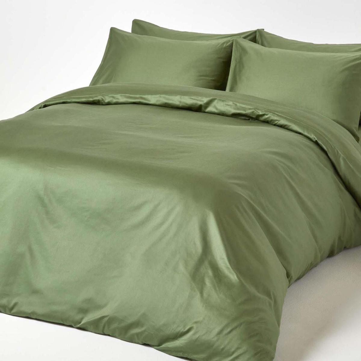 Organic Egyptian Cotton Extra Deep Fitted Sheet - Moss Green / Double – image 3