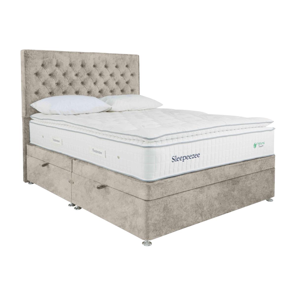 Sleepeezee - Natural Touch 3000 Pillowtop Side Ottoman Divan Set - Small Double - Daytona Stone – image 1