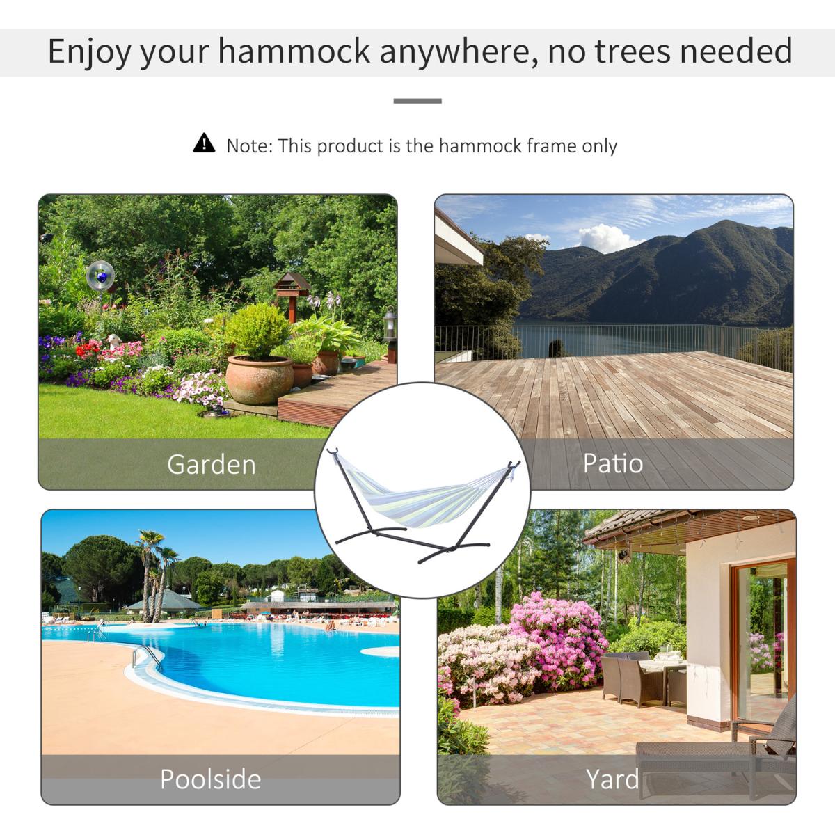 2.8m Adjustable Hammock Stand Universal Fit  - Black – image 3