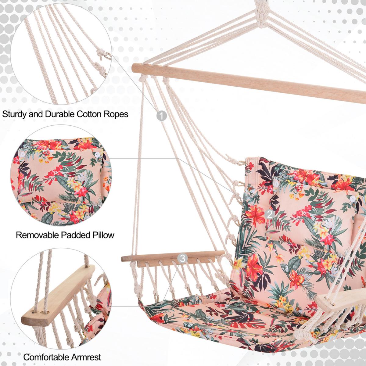 100x106cm Hanging Hammock Chair - Multicoloured Floral – image 3