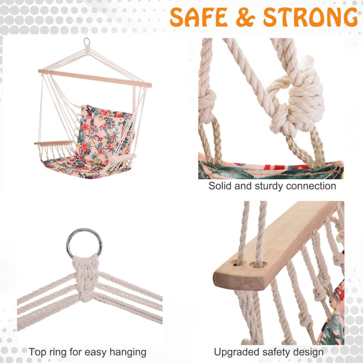 100x106cm Hanging Hammock Chair - Multicoloured Floral – image 4