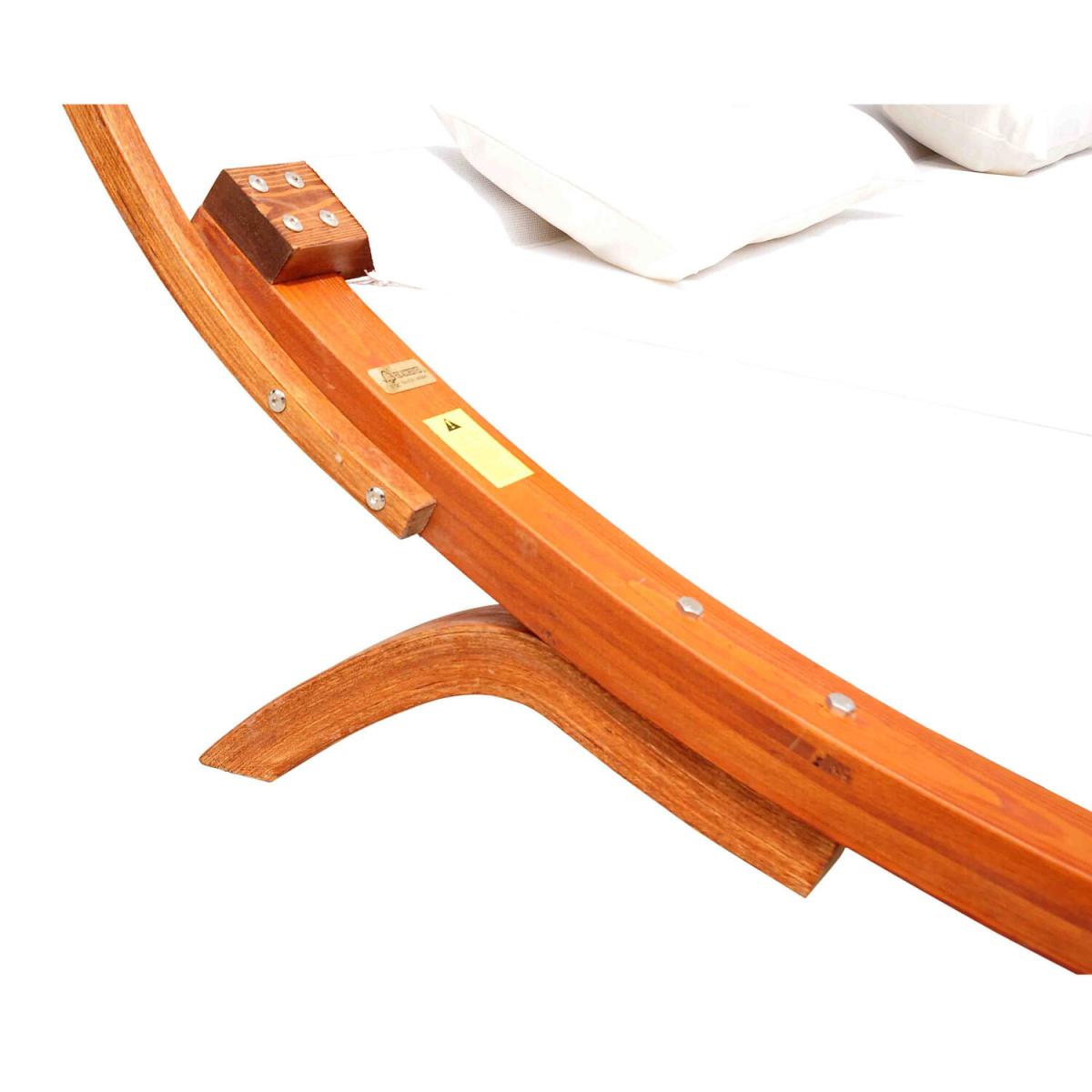 Double Wooden Garden Hammock - Cream – image 3