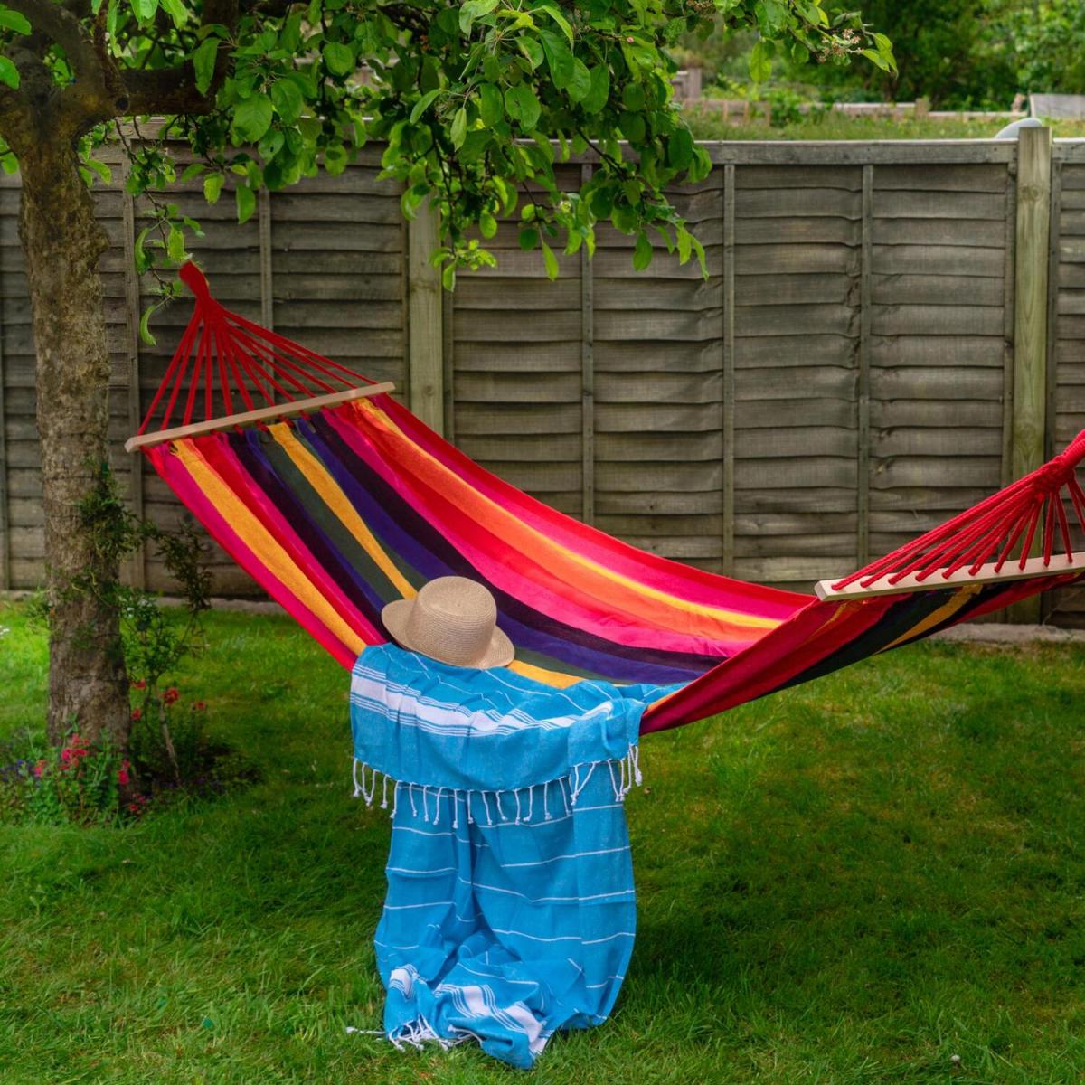 Garden Hammock with Spreader Bars - Multicolour – image 3
