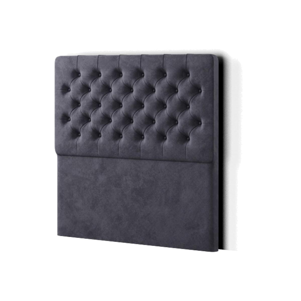 Mary Chesterfield Headboard Floor Standing Matching Buttons Plush - Steel / Single – image 1