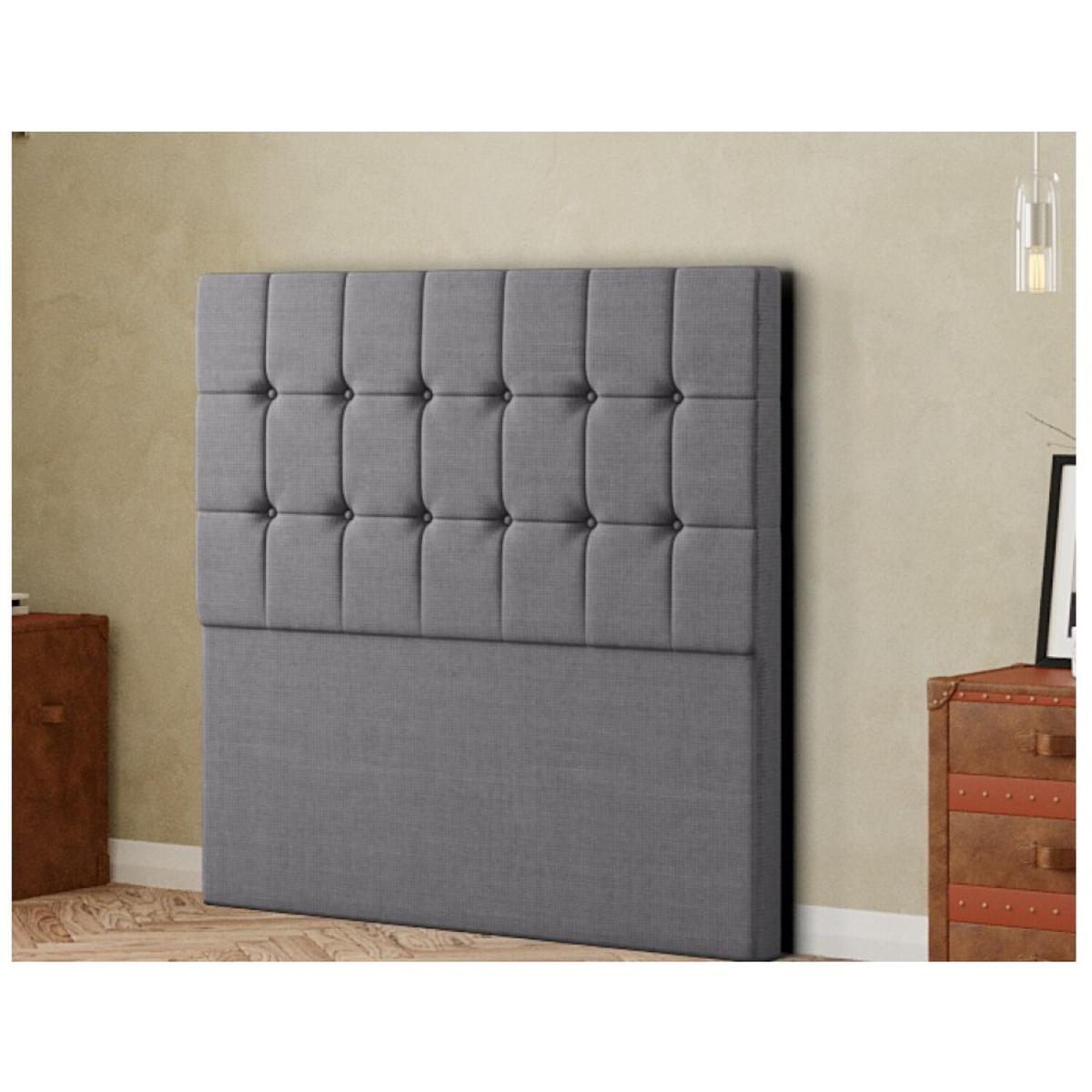 Venezia Headboard Floor Standing  Matching Buttons Linen - Grey / Single – image 2