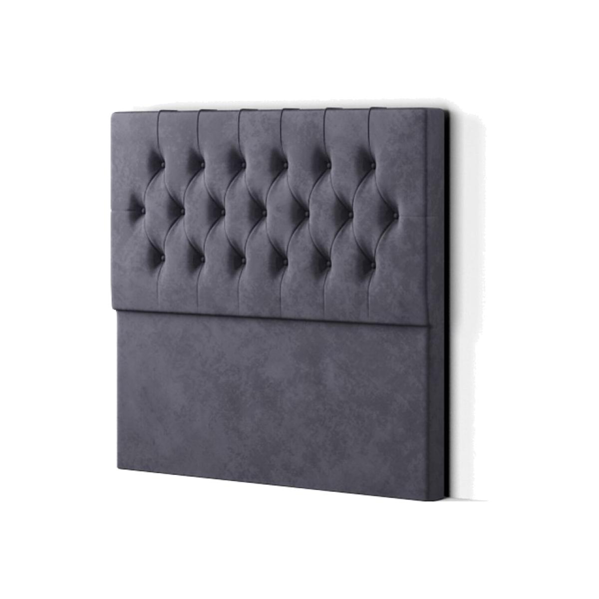 Belgrave Headboard Floor Standing Matching Buttons Plush - Steel / Single – image 1