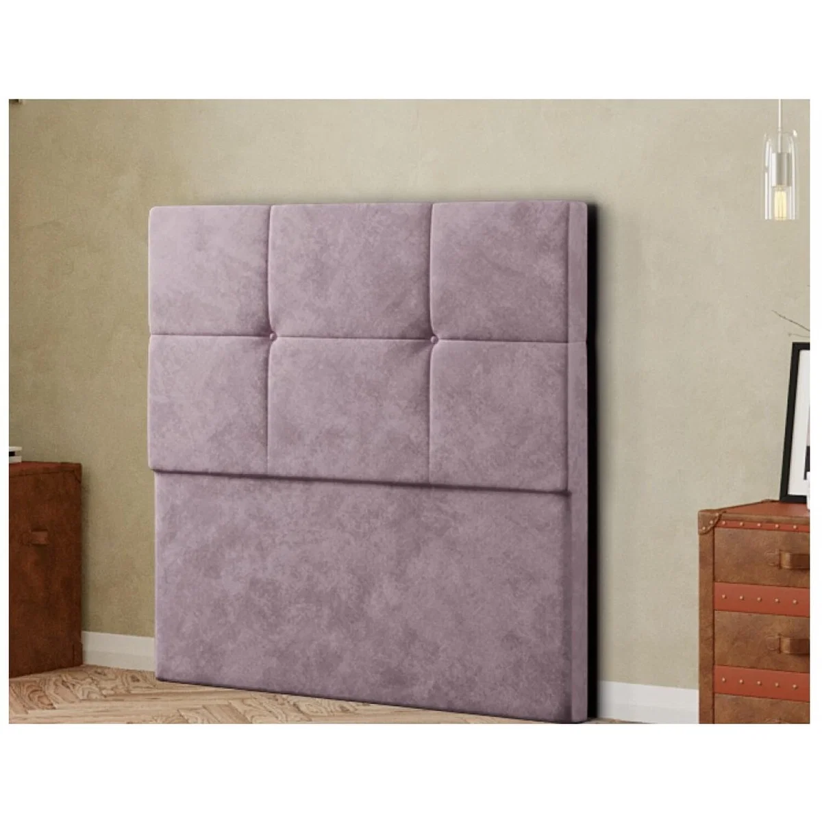 Jacob Headboard Floor Standing Matching Buttons Plush - Blush / Single – image 2