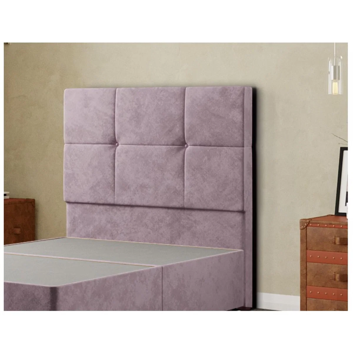 Jacob Headboard Floor Standing Matching Buttons Plush - Blush / Single – image 3