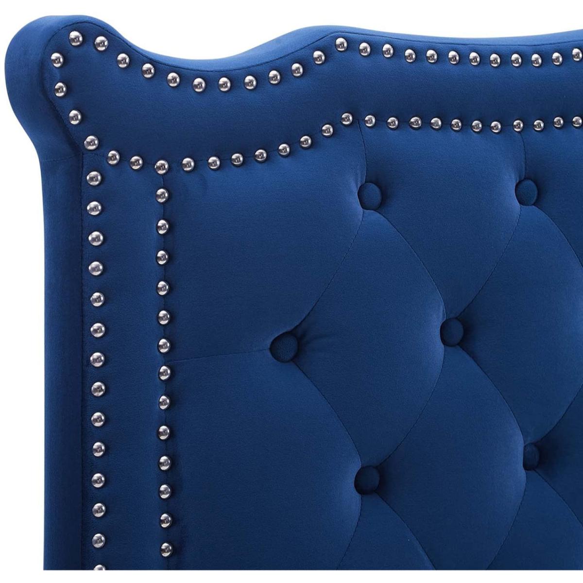 Lika Plush 26 inch Strutted Headboard - Blue / Small Single – image 2