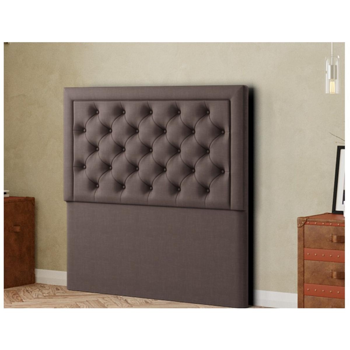 Castle Headboard Floor Standing  Matching Buttons Malham Weave - Slate / Single – image 2