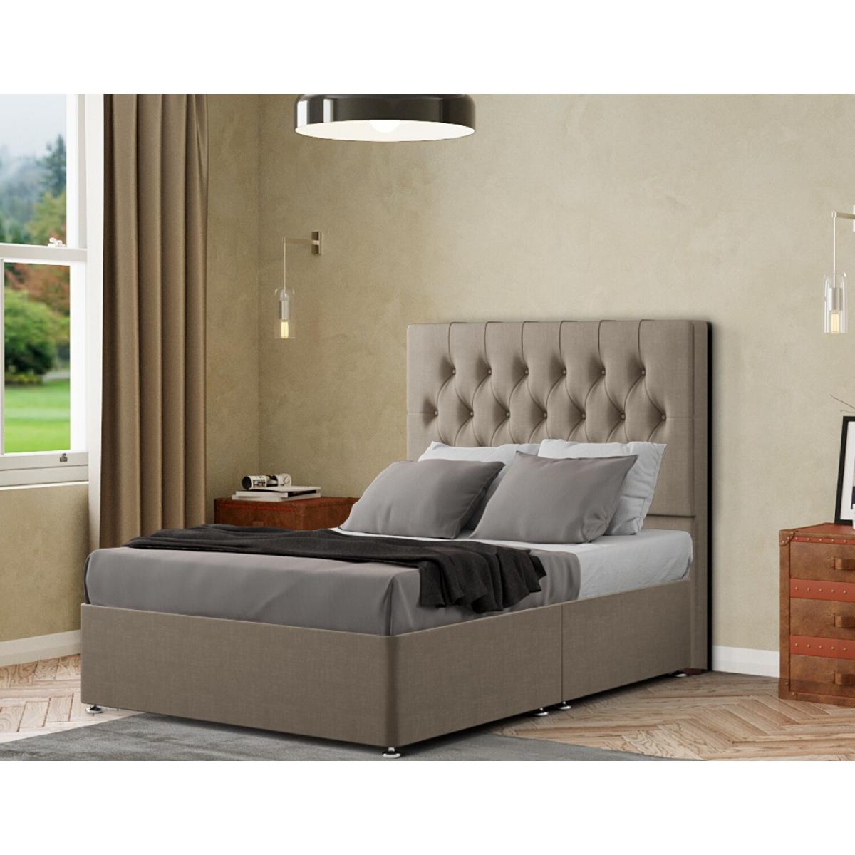Belgrave Headboard Floor Standing Matching Buttons Malham Weave - Mink / Single – image 3