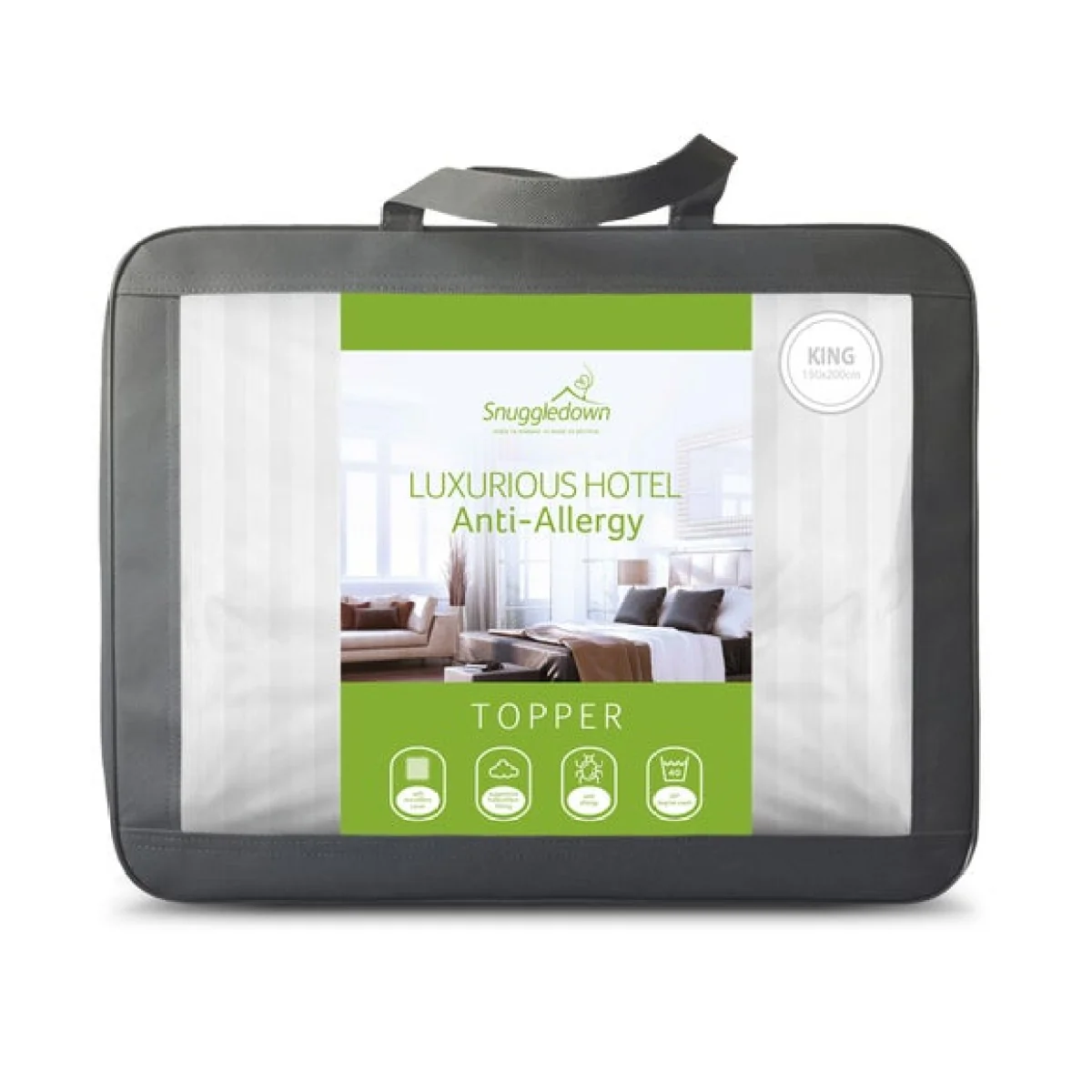 Snuggledown Luxurious Hotel Anti Allergy Mattress Topper White – image 2