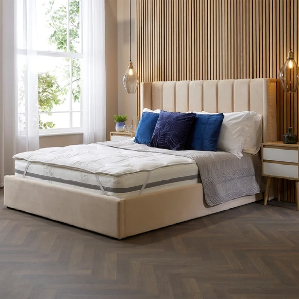 Snuggledown Luxurious Hotel Temperature Control Mattress Topper White – image 3