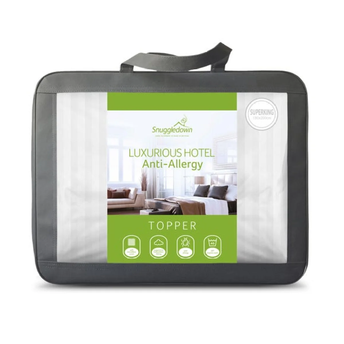 Snuggledown Luxurious Hotel Anti Allergy Mattress Topper White – image 2