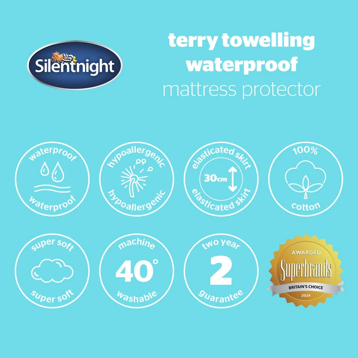Silentnight Terry Towelling Mattress Protector- Small double – image 9