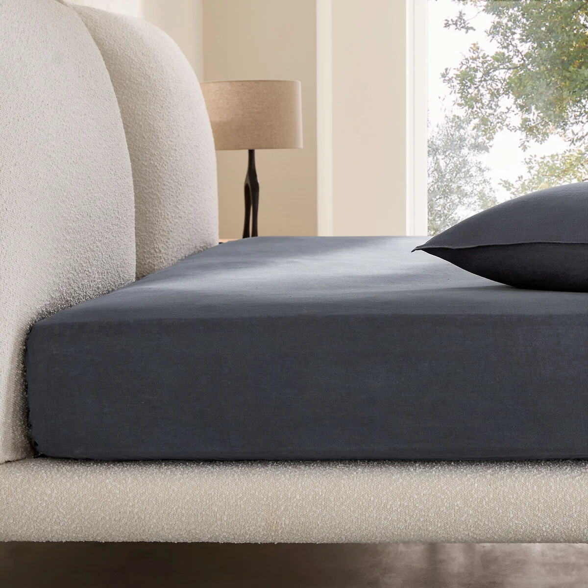 Elina 100% Washed Linen Mattress Topper Fitted Sheet – image 2