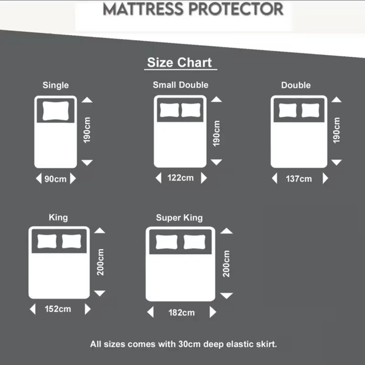 Quilted Mattress Protector Extra Deep 30cm - White – image 2