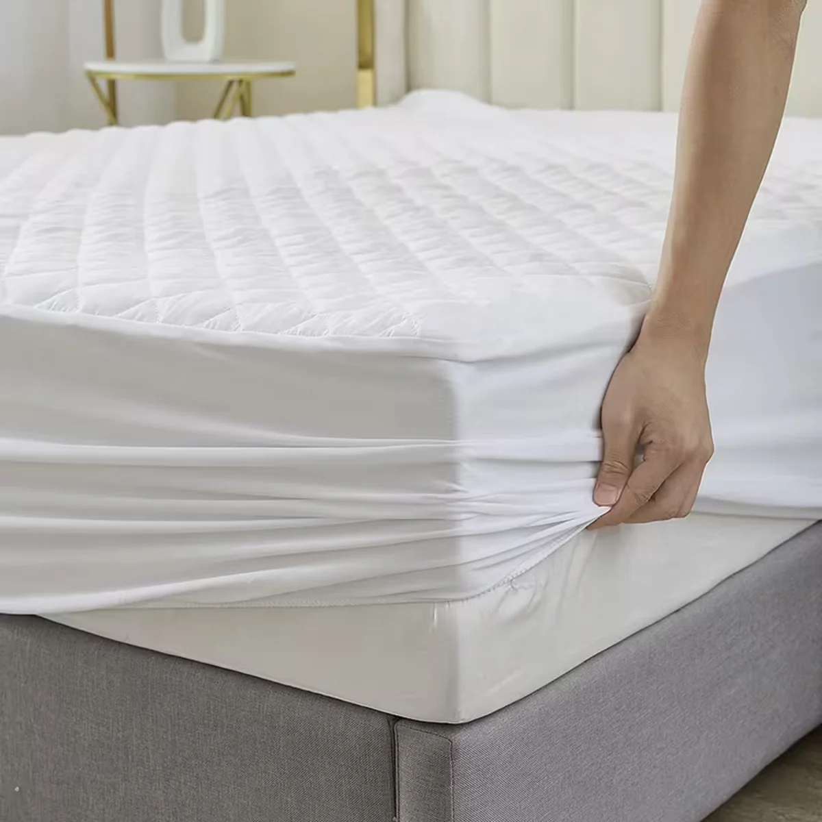 Quilted Mattress Protector Extra Deep 30cm - White – image 3