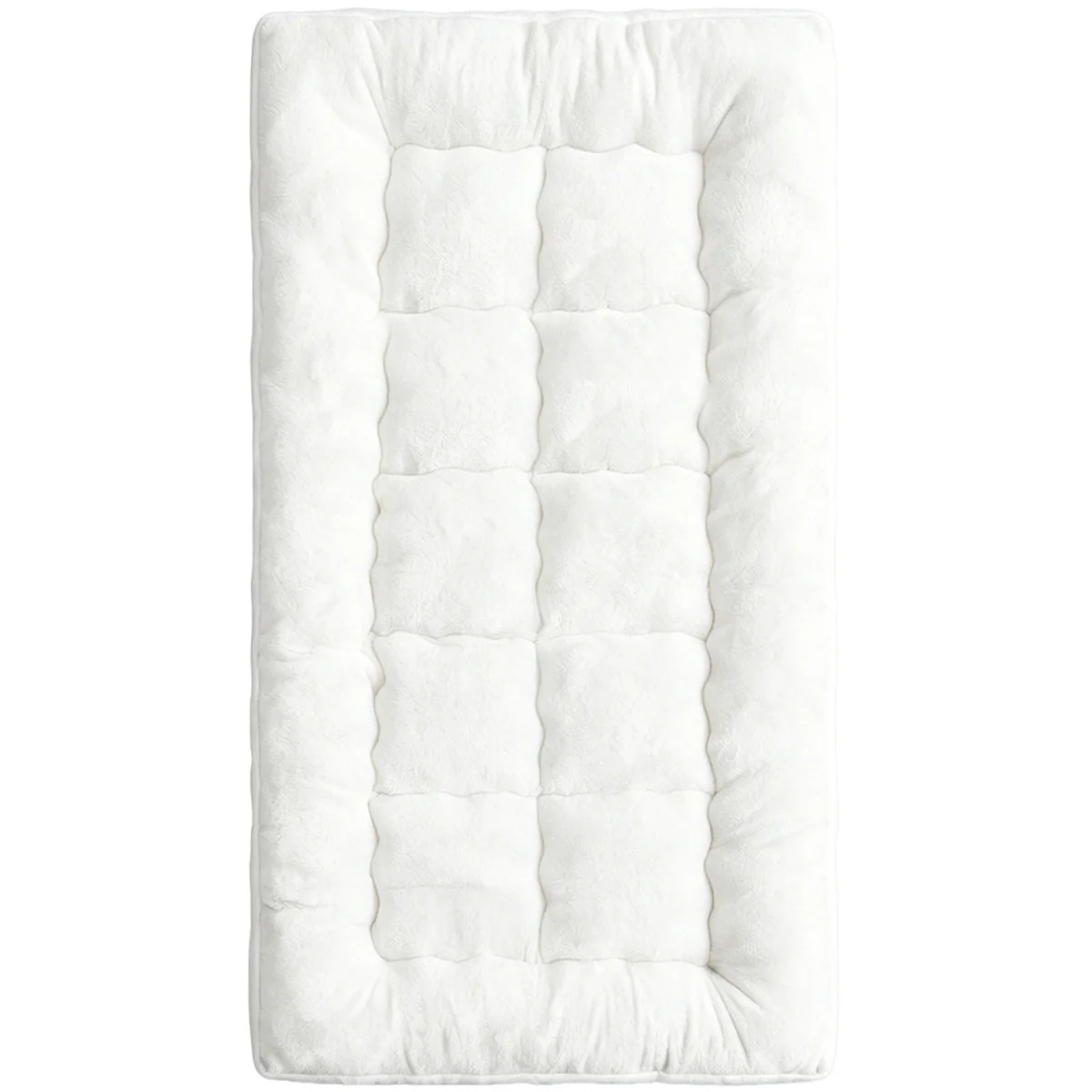 10cm Plush Quilted Mattress Topper with Elastic Straps - White + Grey / 190cm / 90cm – image 3