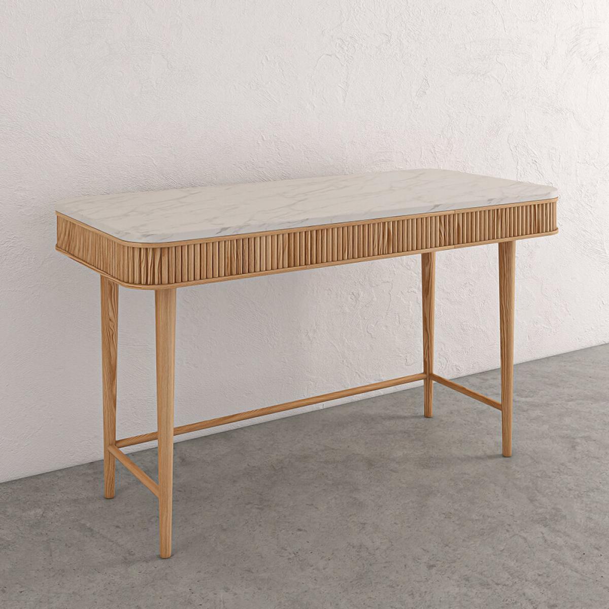 Kam Ce Kam - Mausam Desk - Natural Ash/White Marble – image 2