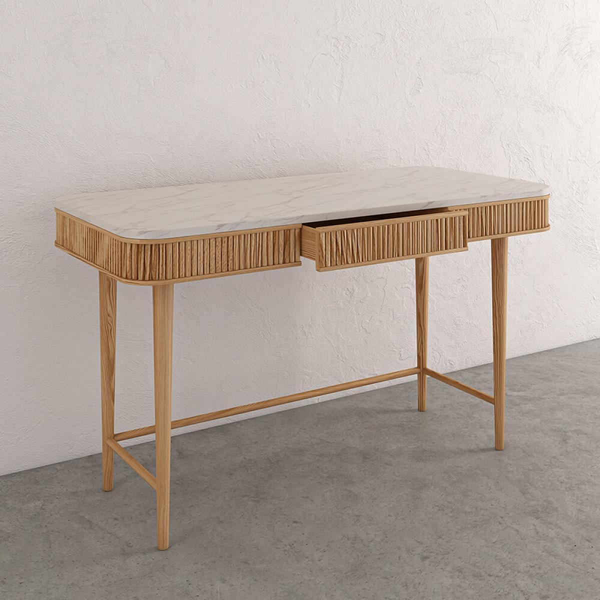 Kam Ce Kam - Mausam Desk - Natural Ash/White Marble – image 3
