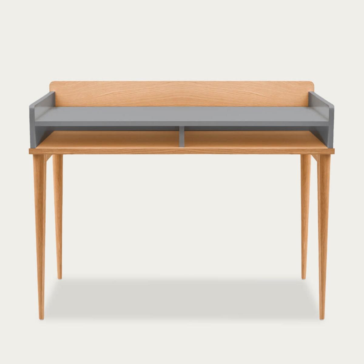 Grey Space Saving Office Rock - Natural Oak