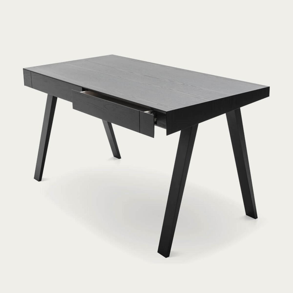 Lithuanian Ash Painted Black 2 Drawers 4.9 Desk – image 2