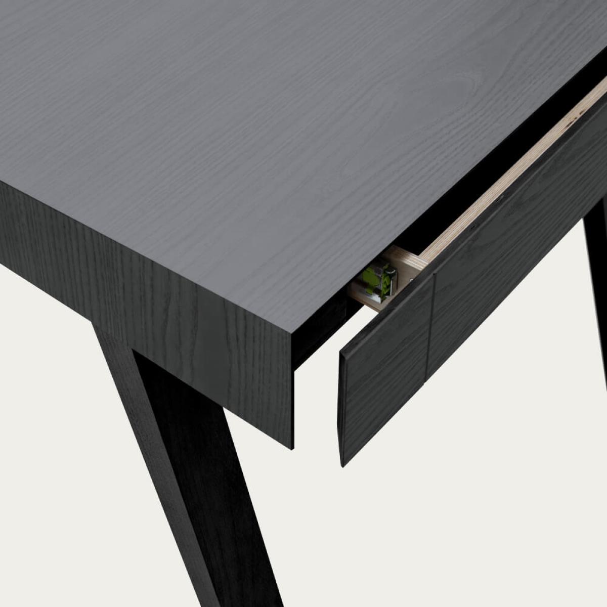 Lithuanian Ash Painted Black 2 Drawers 4.9 Desk – image 8