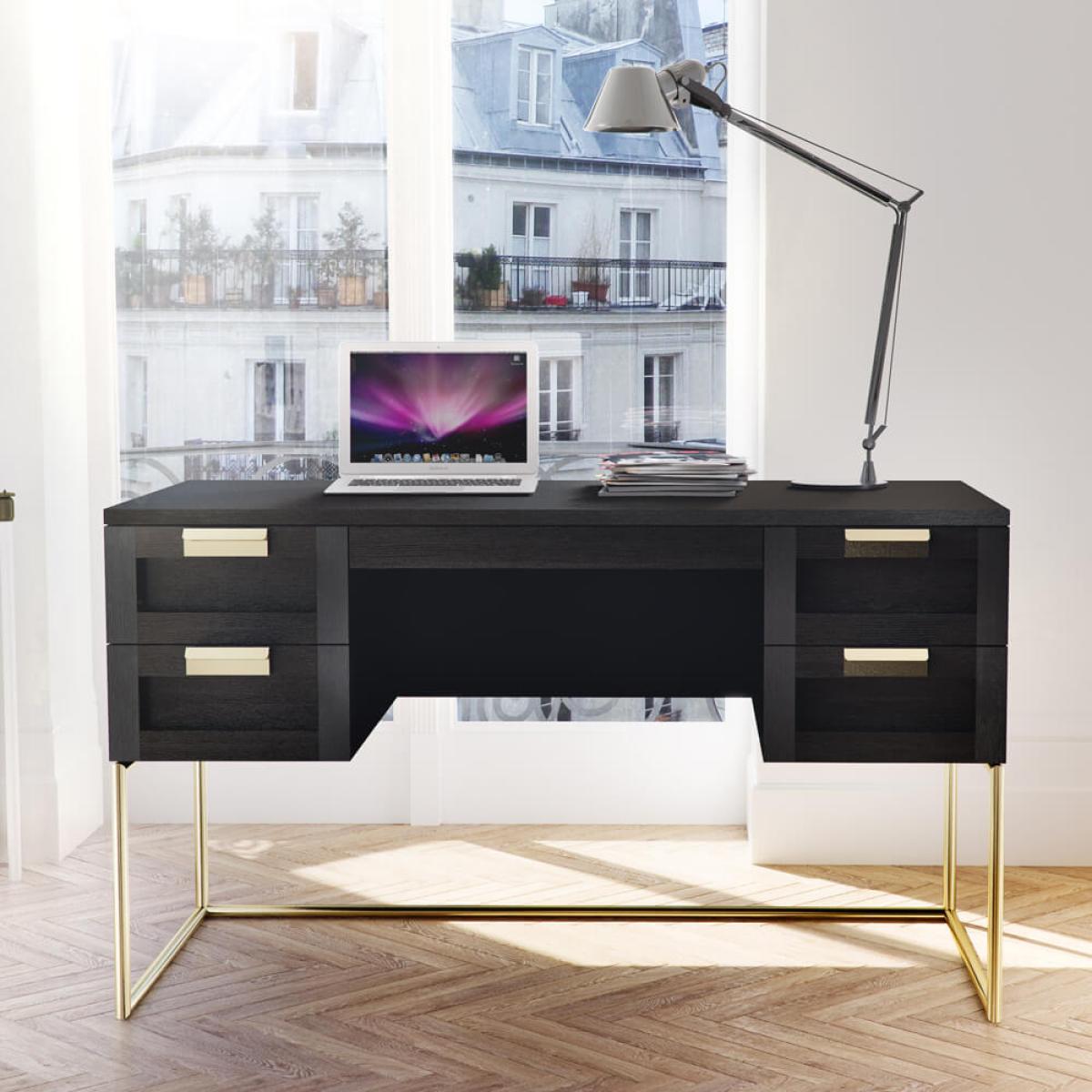 Dark Wood/Brass Pimlico Desk – image 4