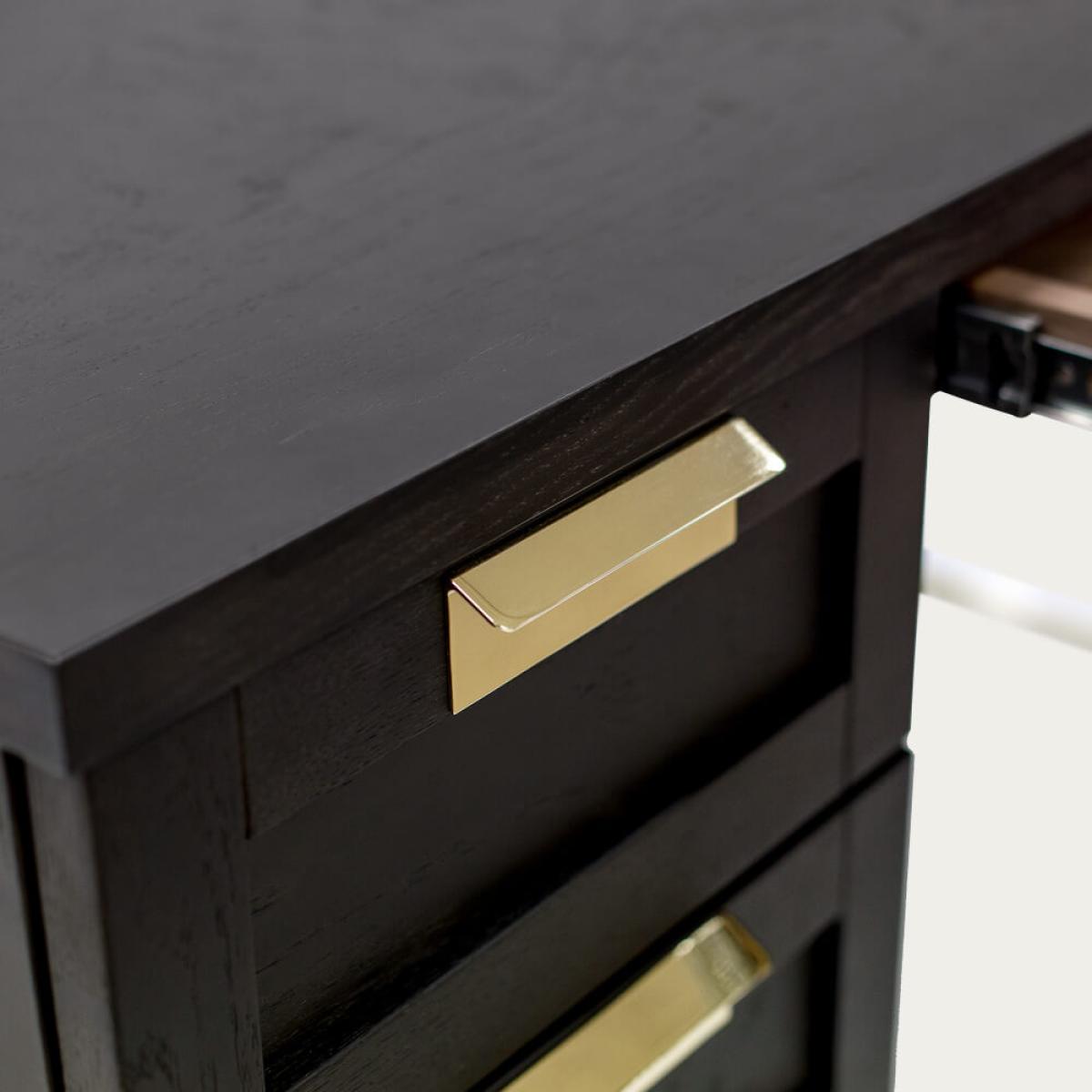 Dark Wood/Brass Pimlico Desk – image 5