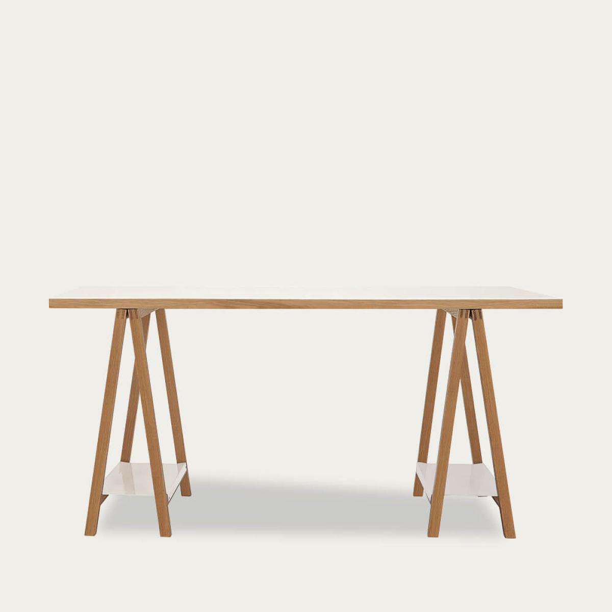 White/Oak Highbury Trestle Desk – image 3