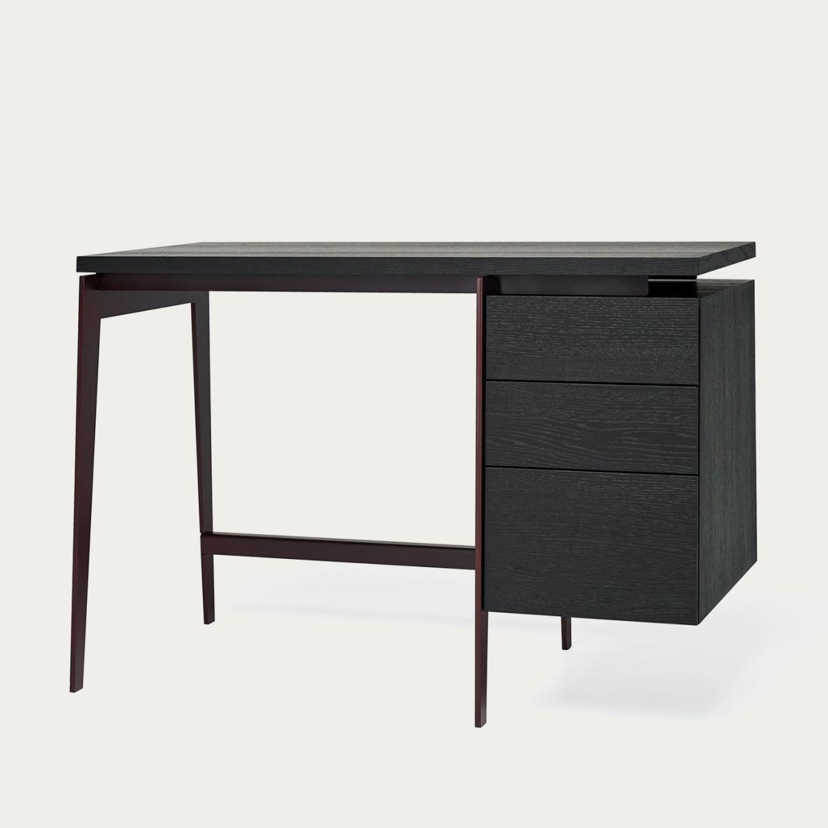 European Black Stained Oak Small FRANCO Desk – image 2