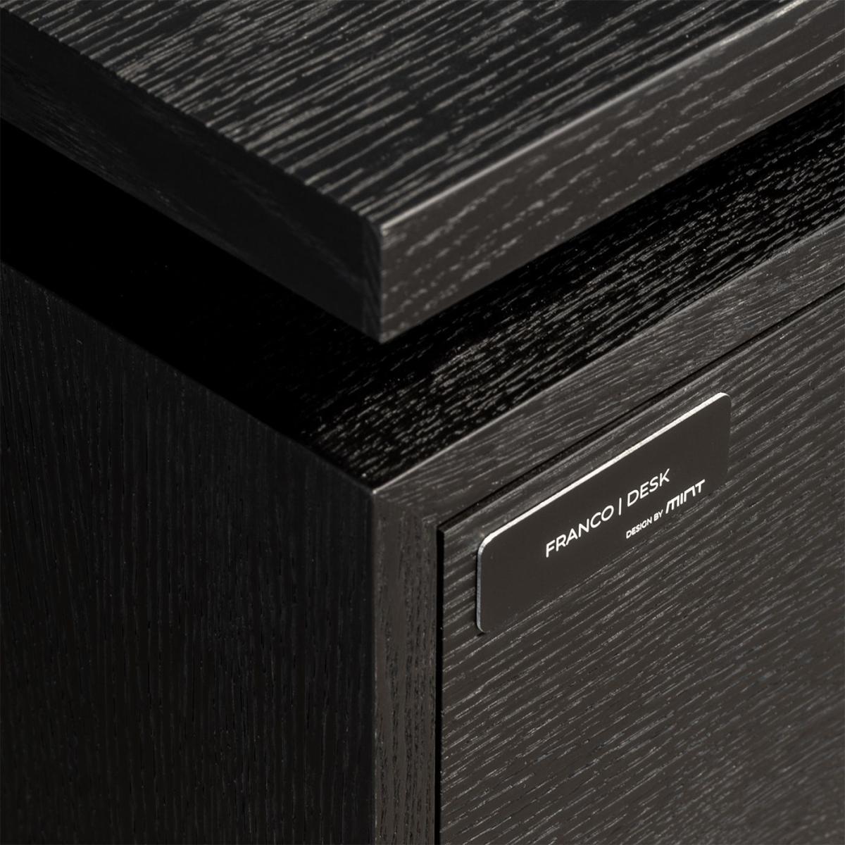 European Black Stained Oak Small FRANCO Desk – image 4