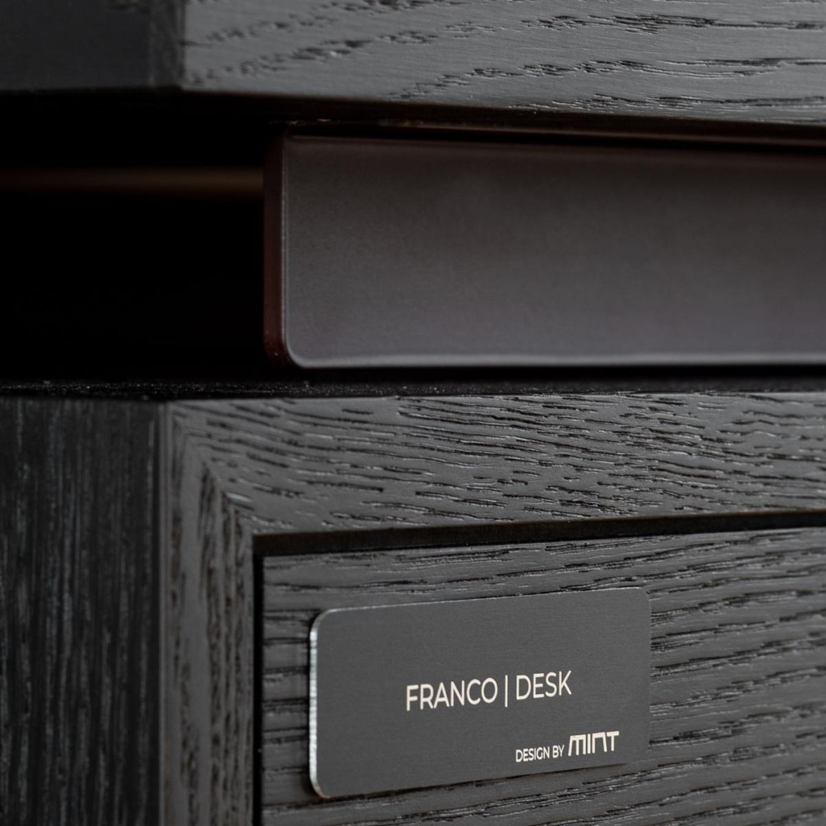 European Black Stained Oak Small FRANCO Desk – image 5